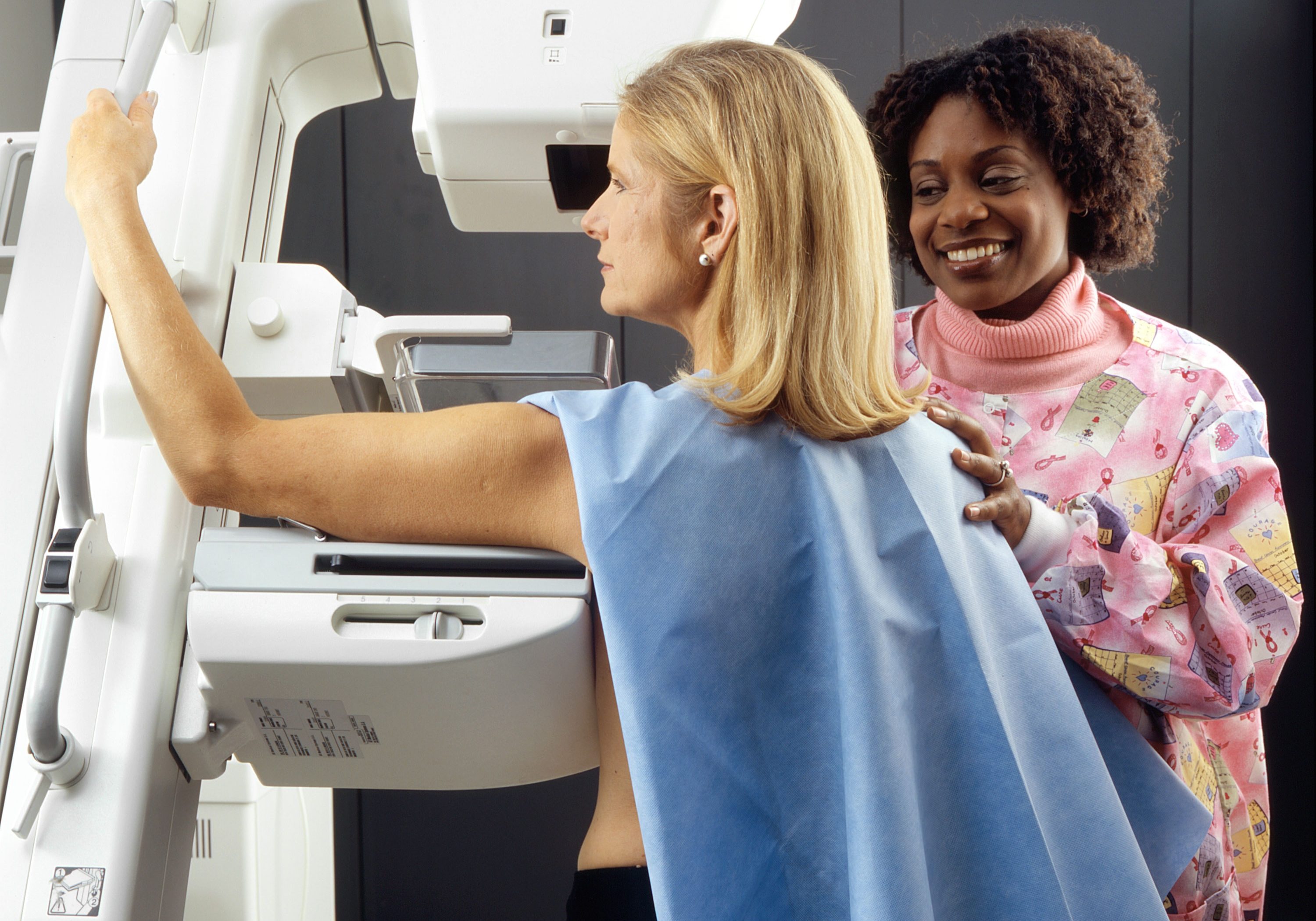 Woman getting a mammogram screening for breast cancer
